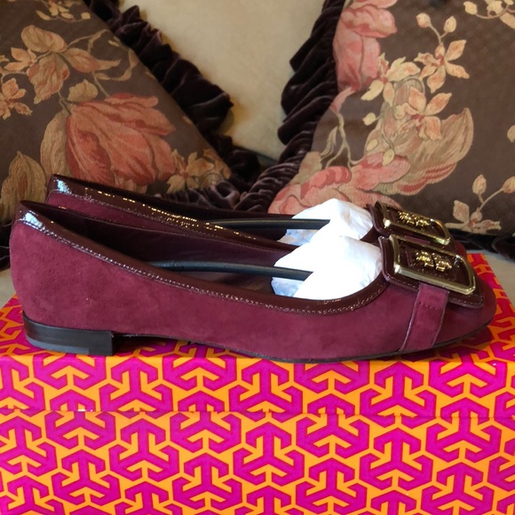 Tory Burch Bordeaux Suede Flats - Picture 3 of 6